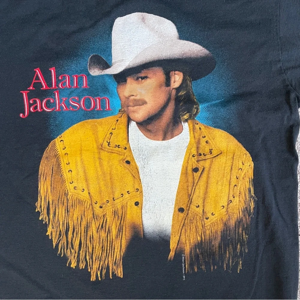 Vintage 1993 Alan Jackson A Lot About Livin’ Country Tour T Shirt Large - Picture 3 of 9